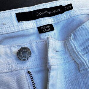 Calvin Klein Jeans White Skinny Crop Jeans Size 29